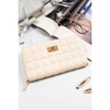 Damen Geldbörse im Federmäppchen-Stil in Ecru mit Reißverschluss – Rovicky