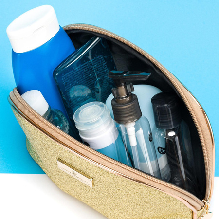 Glitzernder Kosmetik-Organizer in Gold – Peterson