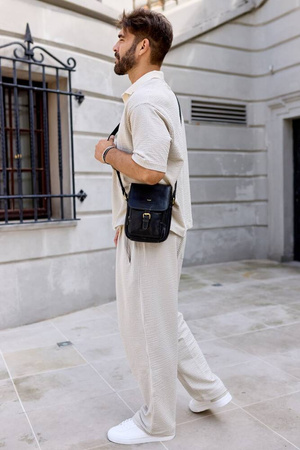 Herren Schultertasche aus Leder – Peterson