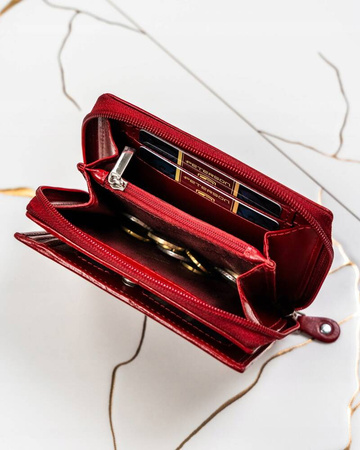 Geschenkset: Leder Geldbörse mit Reißverschluss und Schlüsselanhänger – Peterson