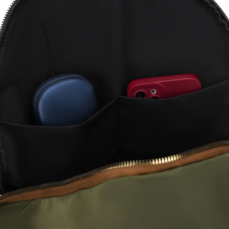 Grüner, städtischer Damenrucksack aus Polyester mit Reißverschlüssen verschließbar – Peterson