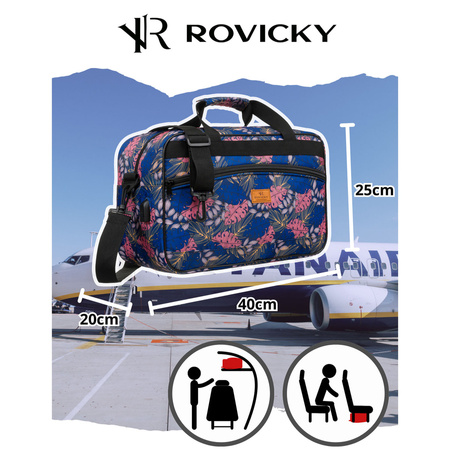 Reisetasche mit abnehmbarem Gurt und Außentasche mit Reißverschluss – Rovicky
