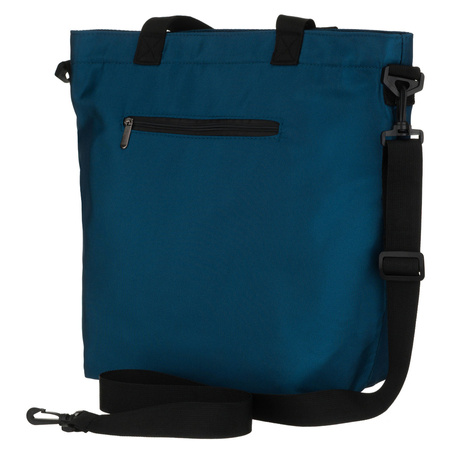 Türkisfarbene Damen-Shopper-Tasche mit bequemen Griffen und einem abnehmbaren Gürtel, mit Reißverschluss zu schließen - Peterson