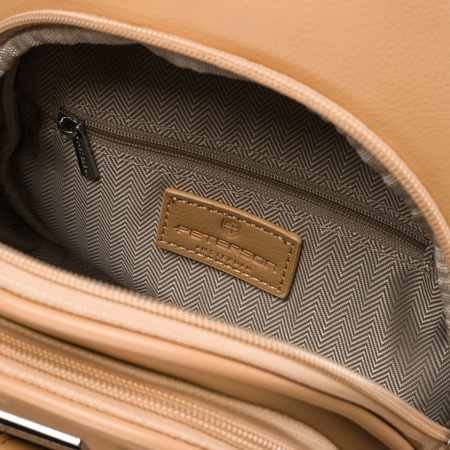 Sportliche beige Damen Gürteltasche Crossbody aus Öko-Leder – Peterson