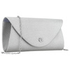 Brokat-Damen-Clutch aus synthetischem Stoff in Silberfarbe - Rovicky