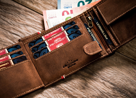 Herren Geldbörse aus Leder mit patriotischem Motiv – Peterson