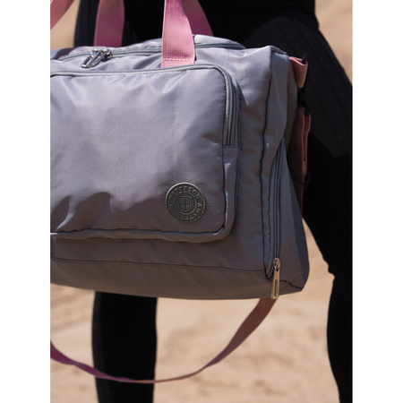 Sport-Reisetasche aus Polyester in Grau-Rosa mit Reißverschluss – Peterson