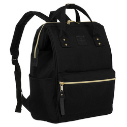Großer Damen Rucksack in Schwarz mit Laptopfach aus Polyester – Peterson