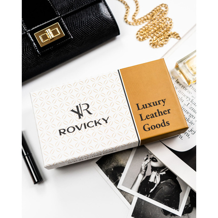 Lackierte Federmappen-Geldbörse aus Naturleder in Rot mit Reißverschluss – Rovicky