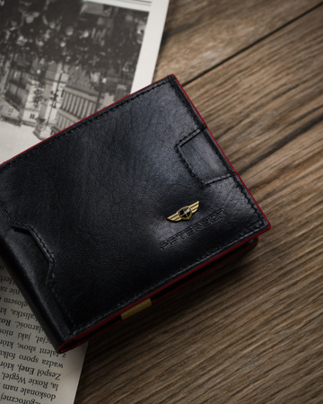 Elegante Herren Geldbörse mit rotem Akzent – Peterson
