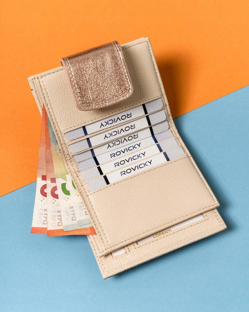 Kleine Damen Geldbörse aus glänzendem Leder mit Bügel- und Druckknopf – Lorenti