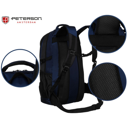 Wanderrucksack aus Polyester in Marineblau-Schwarz – Peterson