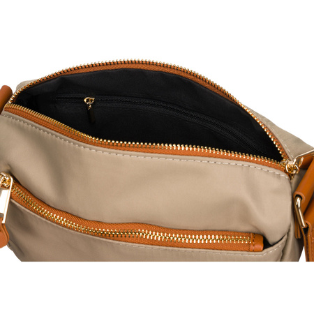 Damen Umhängetasche aus Nylon in Khaki mit Außentasche – Peterson