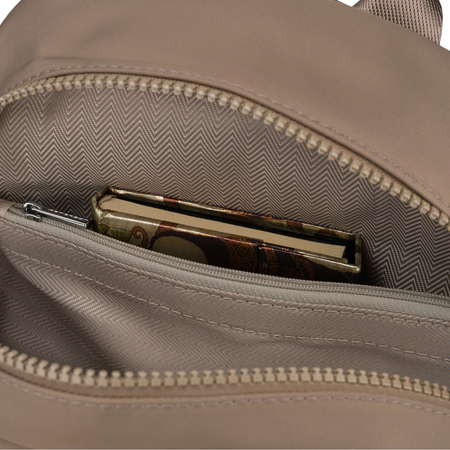 Kleiner, beiger Damen-Rucksack aus Polyester - Peterson