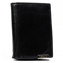 Klassische Herren Geldbörse hochformat schwarz aus Leder – 4U Cavaldi