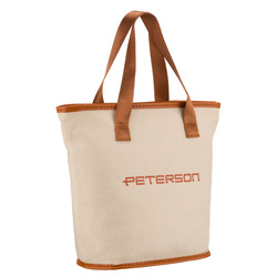 Beige-braune Kosmetiktasche aus Synthetikgewebe mit Reißverschluss – Peterson