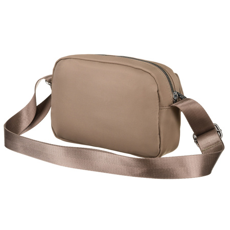 Kleine praktische Damen Umhängetasche aus Nylon in Beige – Peterson