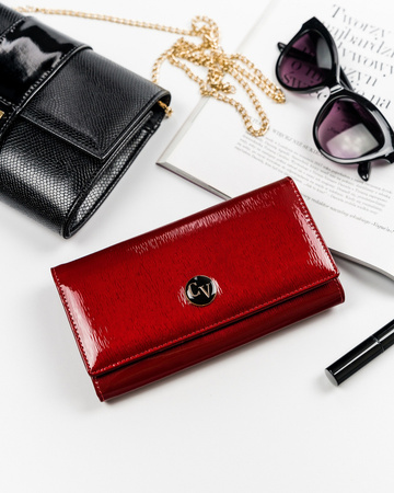 Klassische Damen Geldbörse mit Druckverschluss aus Lackleder – Cavaldi