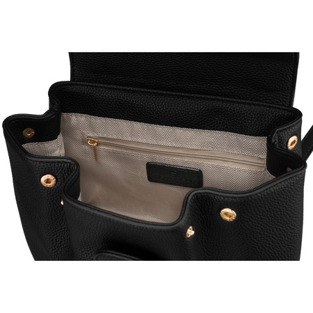 Schwarze Damen-Umhängetasche aus Kunstleder mit Außentasche – Peterson