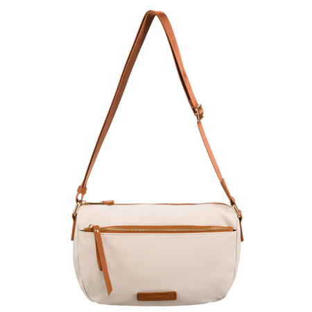 Damentasche aus Nylon in Braun-Beige mit Schulterriemen – Peterson