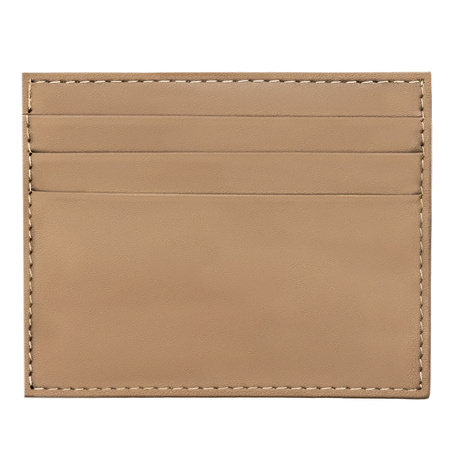 Kartenetui aus Echtleder in Dunkelbeige