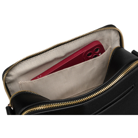 Schwarze Damen Stadttasche aus Öko-Leder mit zwei Riemen – Peterson