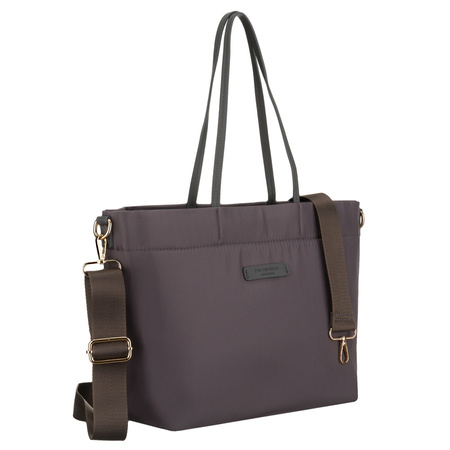 Damen-Shopper aus Nylon in Grau mit abnehmbarem, verstellbarem Gürtel - Peterson