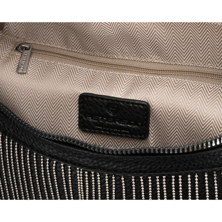 Stilvolle schwarze Damen-Gürteltasche aus Öko-Leder – Peterson