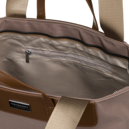 Beige Damen-Shopper mit Henkeln und abnehmbarem Gürtel - Peterson