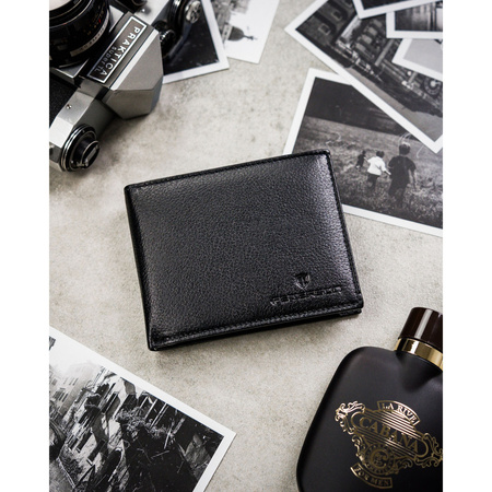 Klassische, schwarze Herren Geldbörse aus Leder – Peterson