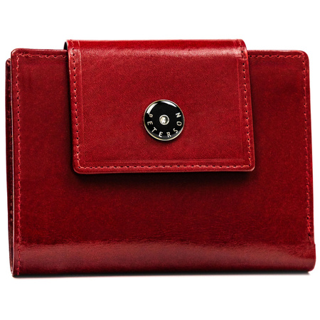 Damen Geldbörse kompakt rot aus Leder – Peterson