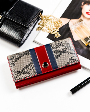 Damen Geldbörse mit Schlangenprägung, Elegant – Peterson