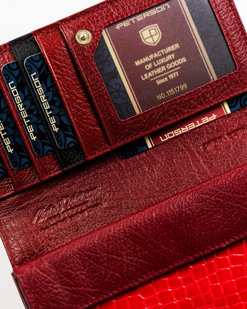 Lackierte Damen Geldbörse mit Croco-Muster – Peterson