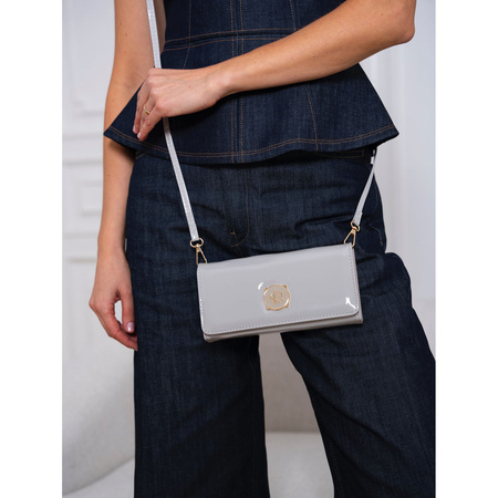 Graue, elegante 2-in-1 Handtasche-Portemonnaie mit Magnetverschluss – Rovicky