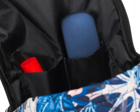 Schulrucksack mit blauen und rosafarbenen Blättern, verstellbare Schultergurte – Peterson