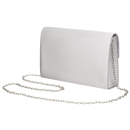 Silberne, kleine Damen-Clutch aus synthetischem Stoff - Rovicky