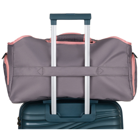 Geräumige, Wochenend-Reisetasche in Grau-Rosa mit einem Thermofach für Schuhe - Peterson
