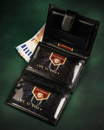 Herren Geldbörse aus Leder mit Druckknopf – Peterson