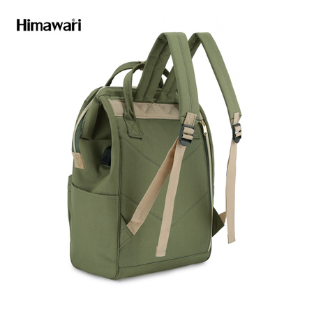 Grüner geräumiger Laptop Rucksack mit USB-Anschluss – Himawari