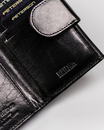 Mittlere Damen Geldbörse aus Leder mit Druckknopf – Peterson