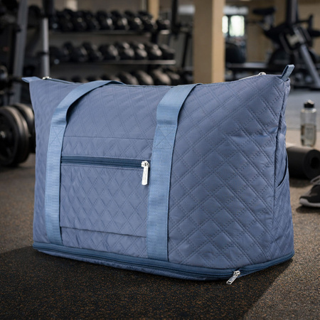 Trainings-Tasche aus Polyester in Blau, ausgestattet mit einem Griff für den Koffer - Peterson