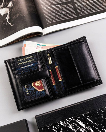 Große Herren Geldbörse aus Leder ohne Außenverschluss – Peterson