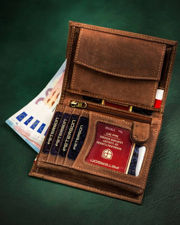 Herren Geldbörse aus Leder mit patriotischem Motiv – Peterson