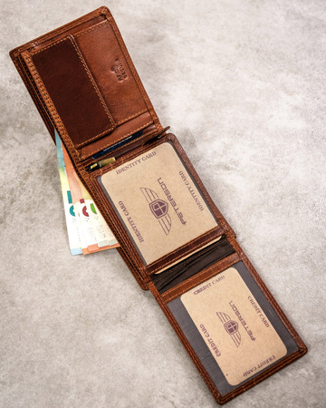 Große Herren Geldbörse aus Leder mit geprägtem Sternzeichenmotiv – Peterson