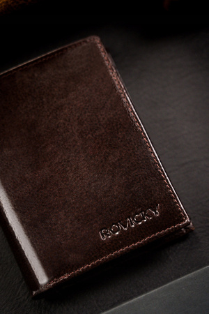 Herren Geldbörse aus echtem Leder im Hochformat ohne Verschluss – Rovicky