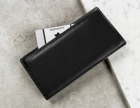 Damen Geldbörse aus Leder mit Druckknopf und RFID-Schutz – Cavaldi