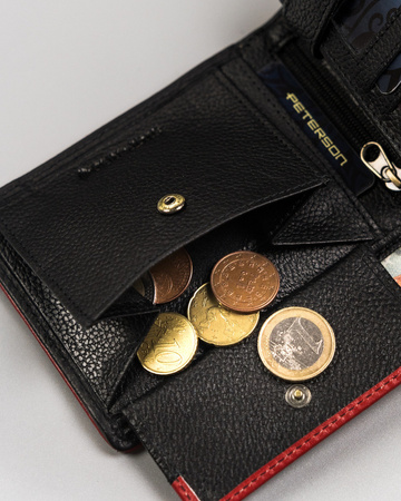 Herren Geldbörse aus Leder mit Durchbruchmuster – Peterson