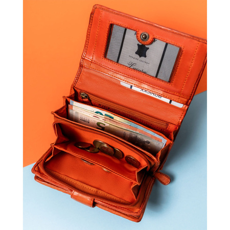 Leder Damen Geldbörse mit Struktur und Kartenfächern – Rovicky