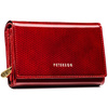 Lackierte Damen-Geldbörse aus Leder in Rot mit Außentasche – Peterson