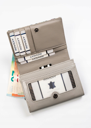 Mehrfarbige Damen Geldbörse aus Echt- und Öko-Leder mit Druckknopf – 4U Cavaldi